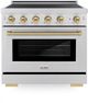 ZLINE Autograph Edition Paramount 36" Satin Stainless Steel Pro Style Induction Range with Champagne Bronze Accents-0