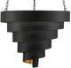 Currey & Company Chiffonade Antique Black/Contemporary Gold Leaf Large Pendant Lighting-1