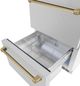 ZLINE Autograph Edition 24 in. Touchstone 168 Can Outdoor-Rated Dual Refrigerator Drawer with Satin Stainless Steel Doors and Champagne Bronze Handles-5