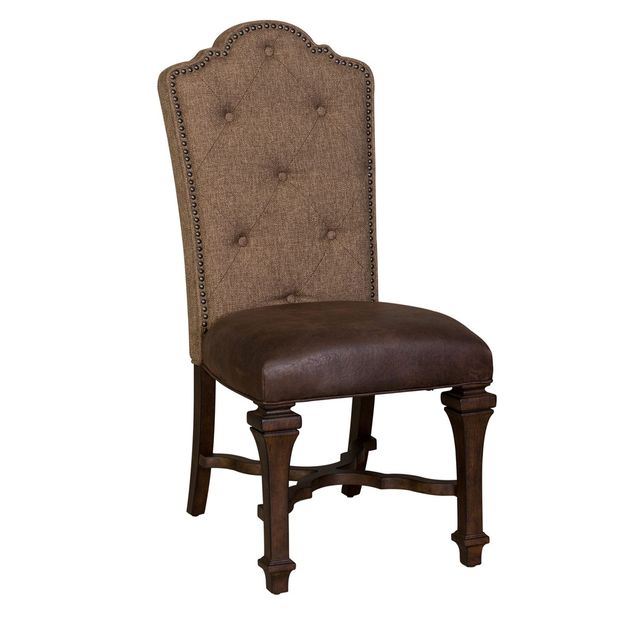 Liberty Furniture Lucca 5-Piece Cordovan Brown Double Pedestal Table Set-2