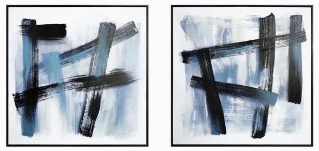Classy Art 2-Piece 32" Hand Painted Textured Wall Art Set-1