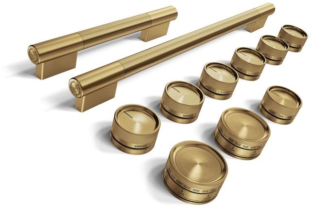 KitchenAid® 48" Brass Grip Commercial-Style Gas Range Handle and Knob Kit-0