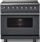 Viking® 5 Series 36" Cast Black Pro Style Induction Range with Polished Chrome Trim-3