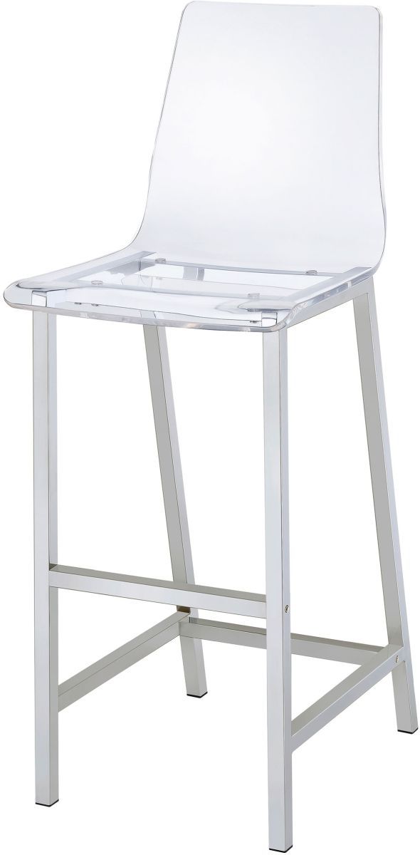Coaster® Juelia 2-Piece Chrome/Acrylic Bar Stools-3