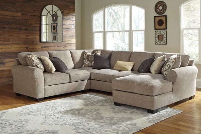 Benchcraft® Pantomine 4-Piece Driftwood Left-Arm Facing Sectional with Chaise and Armless Loveseat-1