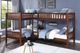 Mazin Furniture Rowe Dark Cherry Twin Corner Bunk Bed-2