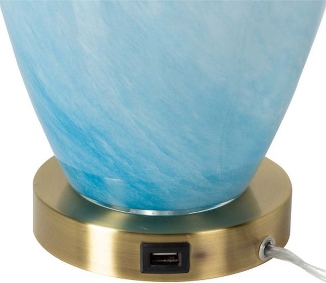 Surya Hobart Blue/White Lamp-3