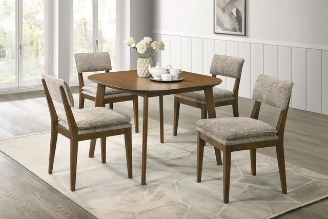 New Classic® Home Furnishings Miller 5-Piece Gray/Walnut Dining Table Set-1