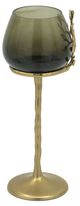 A & B Home Capri Gold Aluminum Leaf Glass Candle Holder-2