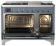 Ilve® Majestic III 48" Blue Gray Pro Style Dual Fuel Liquid Propane Range with Triple Glass Door and Chrome Trim-1