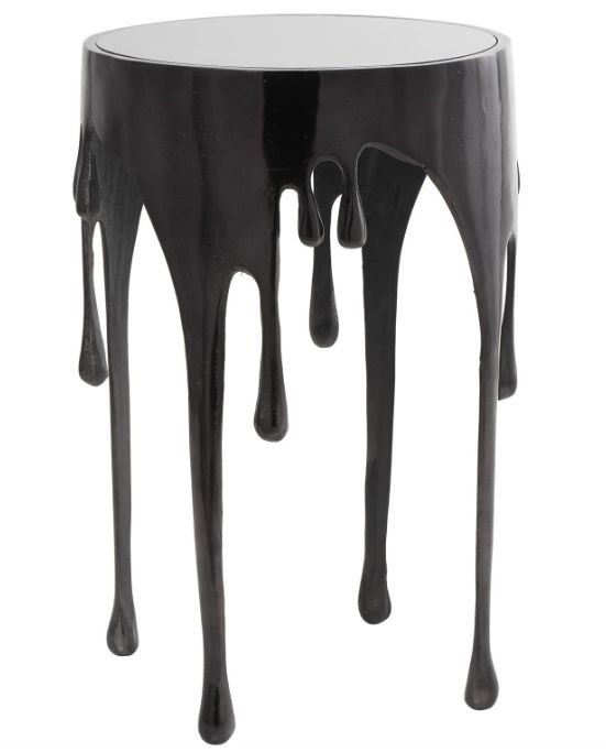 Deco Marche U Select Black Abstract Melting Drip End Table-0