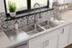 Elkay Lustertone® Classic Lustrous Satin 66" x 22" x 7-5/8" 1-Hole Equal Double Bowl Drop-In Sink with Drainboard-2
