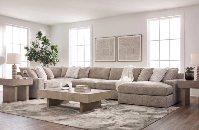 Signature Design by Ashley® Nexora-Court 5-Piece Burlap Right-Arm Facing Sectional and Chaise-2