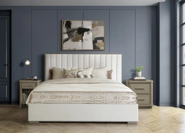 Riverside Furniture Pasadena White Queen Upholstered Bed-1