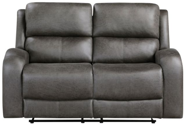 Homelegance® Pagosa Gray Double Reclining Loveseat-3