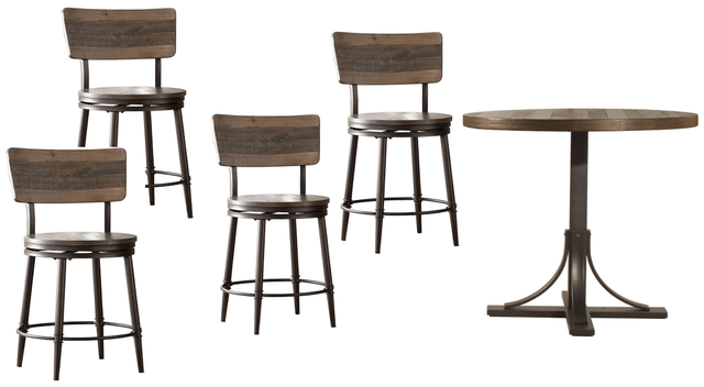 HH2 Home Jennings 5-Piece Walnut Counter Height Dining Set-0