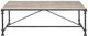 Bernhardt Galesbury Beige Travertine Cocktail Table with Antique Silver Base -0