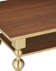 Currey & Company Maeve Walnut Cocktail Table with Brushed Brass Base-3