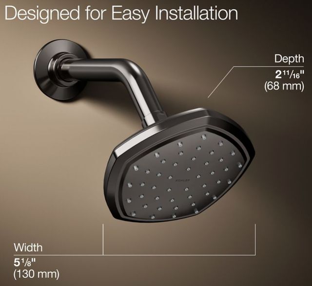 KOHLER® Occasion® Vibrant Titanium 2.5 GPM Single-Function Showerhead-4