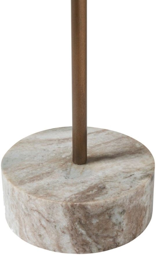 Renwil® Braiden Walnut Accent Table with Antique Brass Frame and Natural Base-3