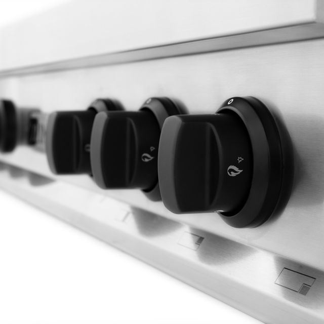 ZLINE Autograph Edition 48" Stainless Steel Gas Rangetop with 8 Burners, Porcelain Cooktop and Matte Black Accents -3