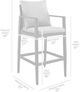 Armen Living Cayman Black/Gray Aluminum/Fabric/Rattan Outdoor Bar Stool-3