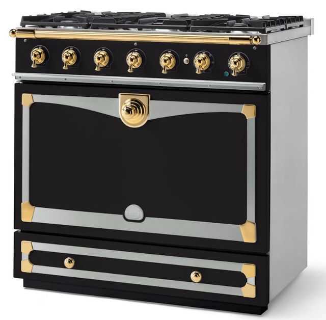 La Cornue CornuFe´ 90 36" Matte Black Pro Style Dual Fuel Range-1