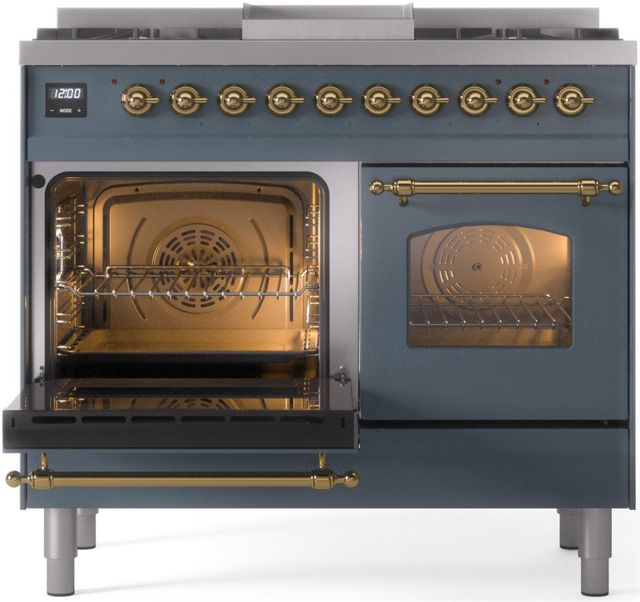 Ilve® Nostalgie II Series 40" Blue Grey Pro Style Dual Fuel Range-2