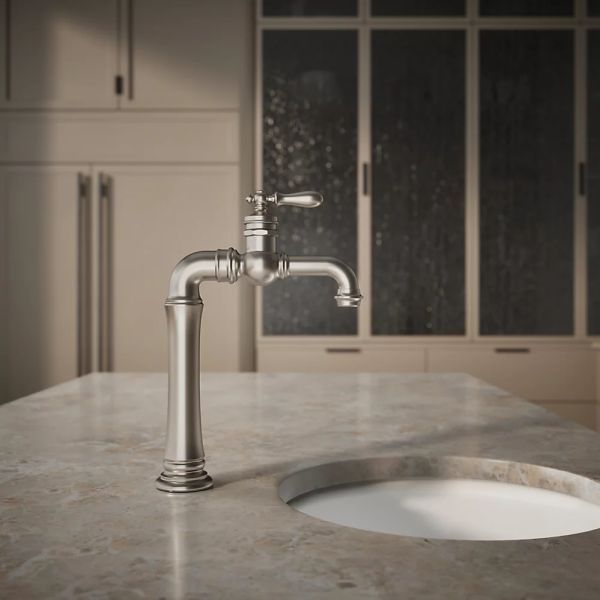 KOHLER® Artifacts® Gentleman's® Vibrant Stainless Single-Handle Bar Sink Faucet-4