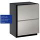 U-Line® 2 Piece Stainless Steel Handless Solid Panel Drawer -0