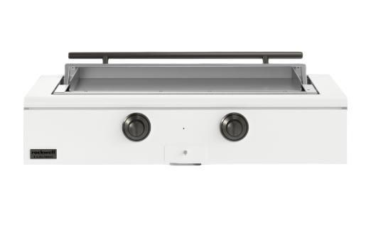 Caliber™ Rockwell Social 48" Matte White Built-In Liquid Propane Outdoor Griddle with Pewter Hardware-0