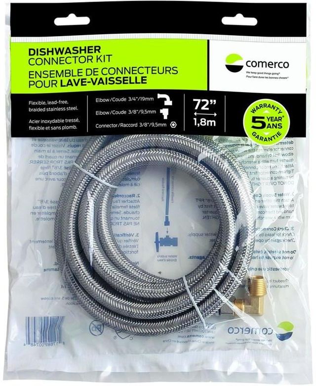 Comerco 72" Stainless Steel Dishwasher Connector Kit-1