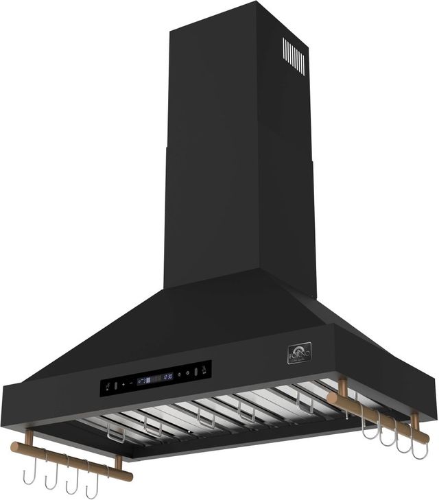 FORNO® Venezia Series Alta Qualita 36" Black Wall Mounted Range Hood  -1