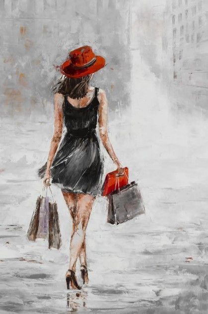 Classy Art City Shopping I by Jolanta Kowalik Wall Art-0