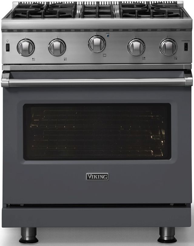 Viking® 5 Series 30" Cast Black Pro Style Natural Gas Range-3