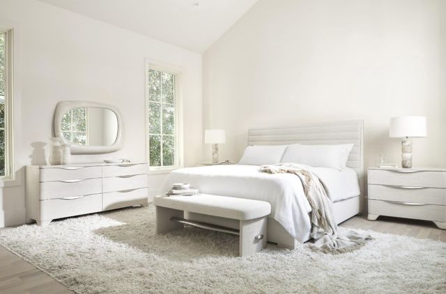 Bernhardt Sereno Lutra/White King Upholstered Panel Bed-1