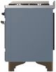 Ilve® Majestic III 48" Blue Gray Pro Style Dual Fuel Natural Gas Range with Solid Door and Burnished Trim-3