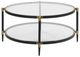 Uttermost® Chadid Glass Top Coffee Table with Black Frame and Gold Accents-4