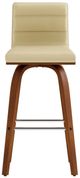 Armen Living Vienna 4-Piece Cream/Walnut Swivel Counter Stool Set-2