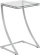 Brassex Inc. Glass Top Side Table with Silver Base-0