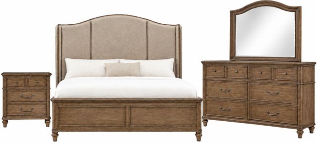 Liberty Furniture Harrison Heights 4-Piece Frosted Beige/Sienna King Bedroom Set -0