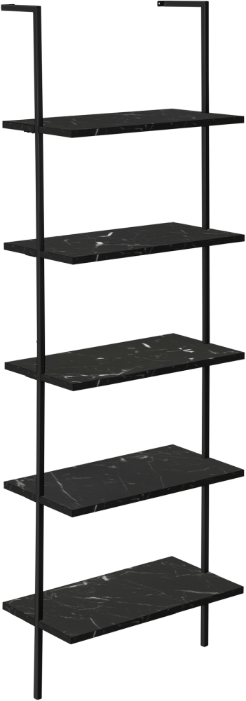 Monarch Specialties Inc. Black/Black Marble Ladder Bookcase-0