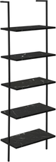 Monarch Specialties Inc. Black/Black Marble Ladder Bookcase-0