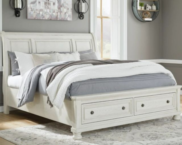 Signature Design by Ashley® Robbinsdale 3-Piece Antique White Queen Panel Bed Set-4