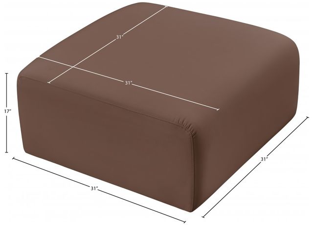 Meridian Furniture Arc Brown Vegan Leather Ottoman-3