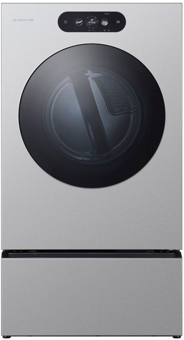 LG Signature 9.0 Cu. Ft. Brushed Platinum Steel Smart Front Load Electric Dryer-1