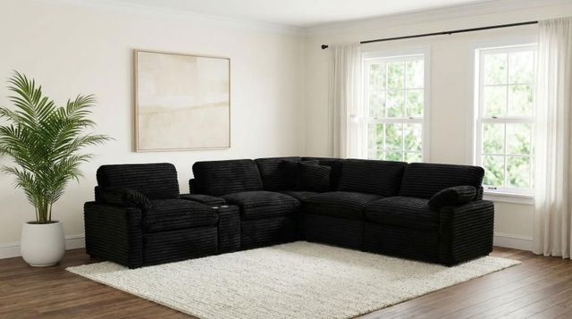 Coaster® Collins 6-Piece Black Modular Power Reclining Sectional-2