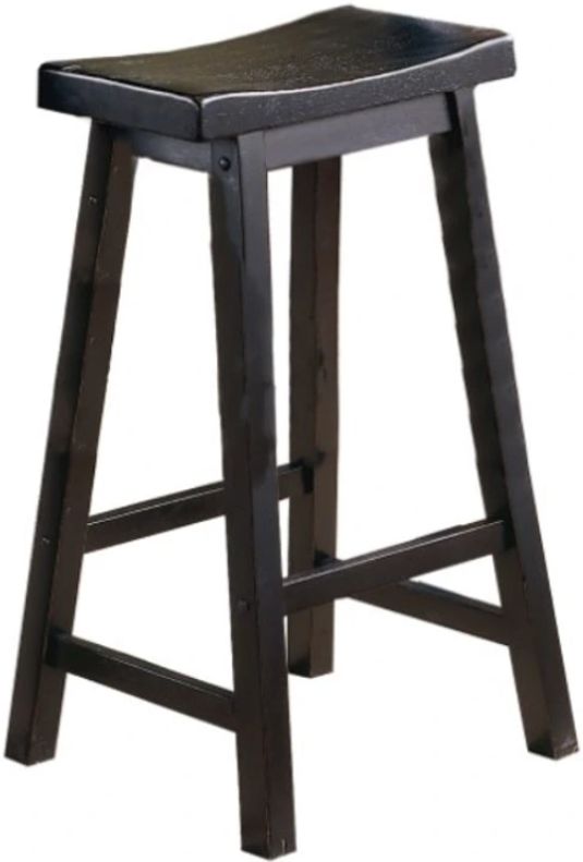 Homelegance® Saddleback Black Pub Height Stool-0