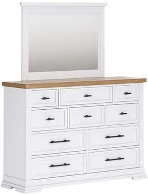 Benchcraft® Ashbryn Natural/White Dresser and Mirror