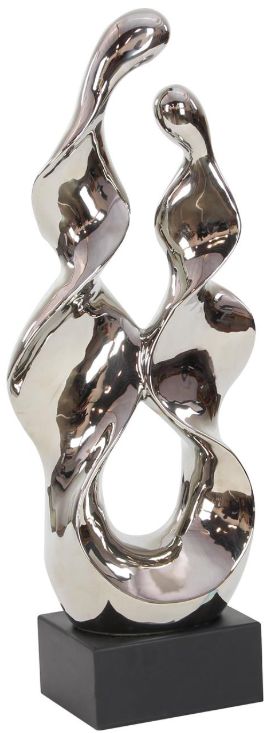 Deco Marche Silver 10" Abstract Sculpture-2